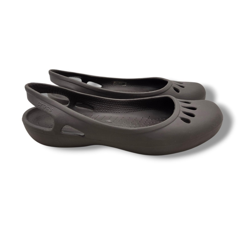 Crocs Malindi Flats Womens 11 Brown Slip On Cutout Shoes‎